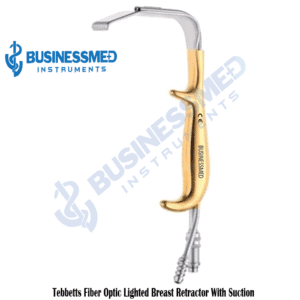 Tebbetts Fiber Optic Lighted Breast Retractor With Suction - Surgical Grade Stainless Steel - BusinessMed Instruments