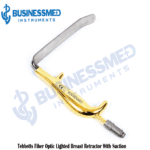 Tebbetts Fiber Optic Lighted Breast Retractor With Suction Insulated Smooth End