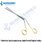 Tebbetts Style Septal grasping forceps Angled Serrated Tungsten Carbide 1