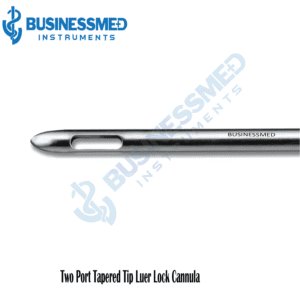 Two Port Tapered Tip Luer Lock Cannula - Surgical Grade Stainless Steel - BusinessMed Instruments