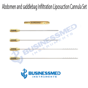 Abdomen and saddlebag Infiltration Liposuction Cannula Set - Surgical Grade Stainless Steel - BusinessMed Instruments