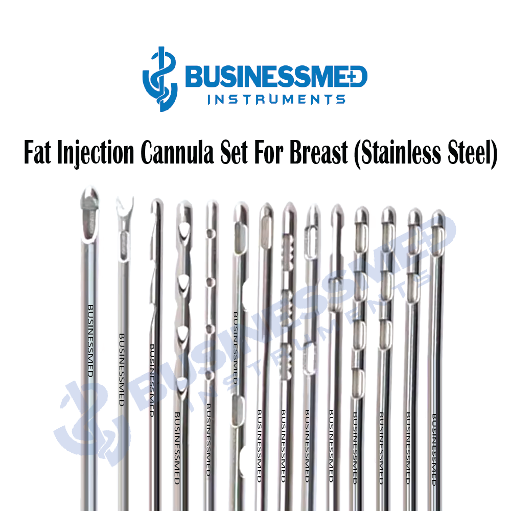 Fat Injection Cannula Set For Breast Stainless Steel