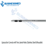 Liposuction Cannula with Two Lateral Holes Stainless Steel Reusable
