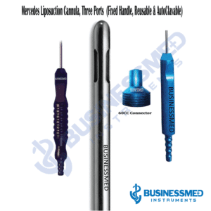 Mercedes Liposuction Cannula Three Ports Fixed Handle Reusable AutoClavable
