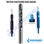 Triport Harvester Cannula Fixed Handle Reusable Autoclavable