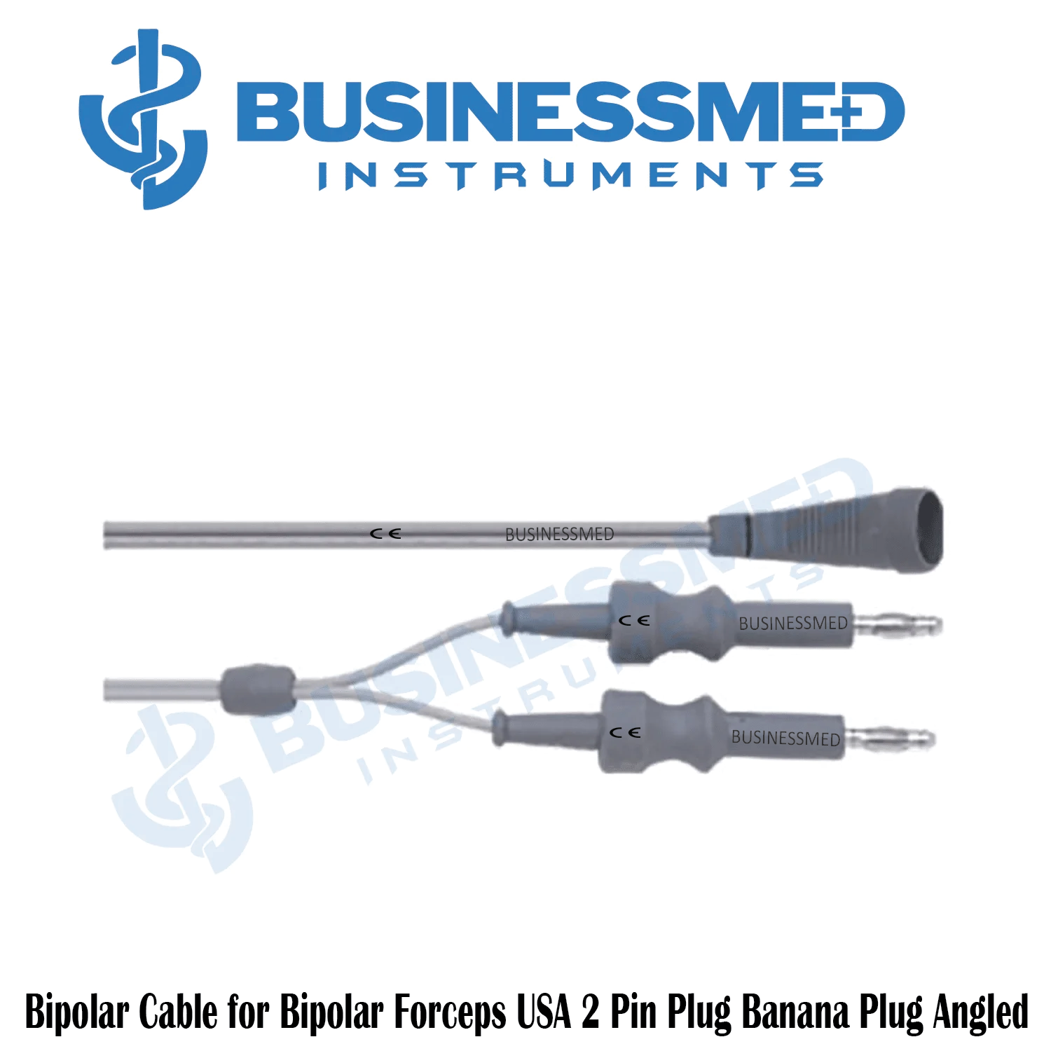 Bipolar Cable for Bipolar Forceps USA 2 Pin Plug Banana Plug Angled Bipolar Cable for Bipolar Forceps USA 2 Pin Plug Banana Plug Angled