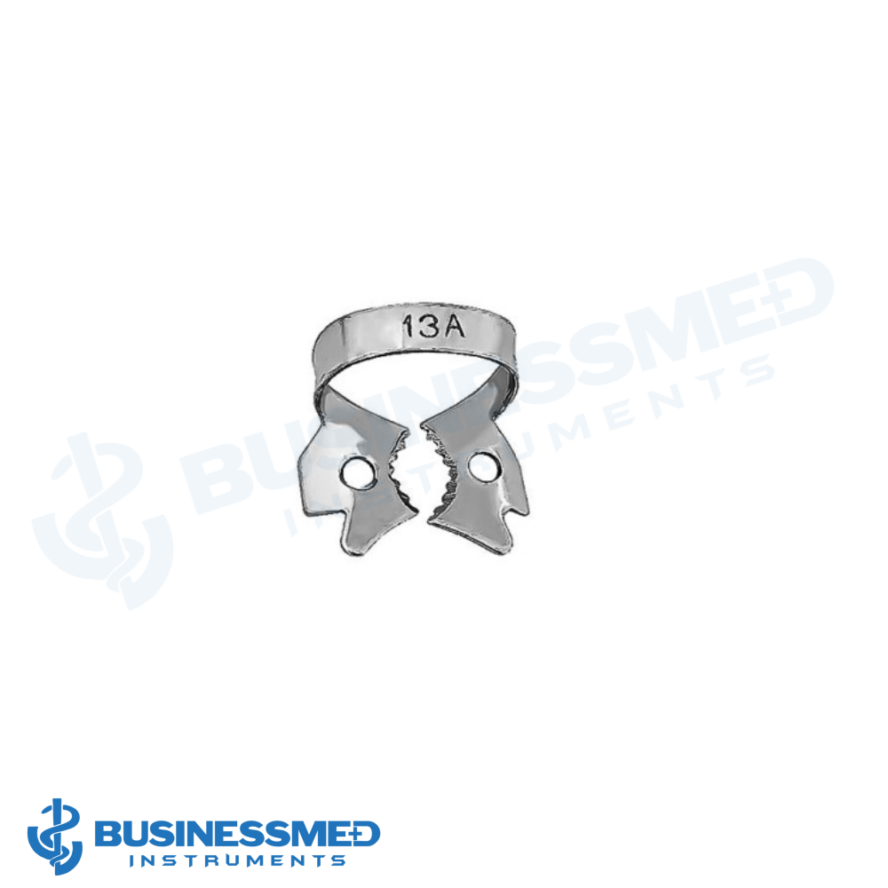 thumbnail image 2 of Hu-Friedy RDCM13A #13A Rubber Dam Clamp - Satin Steel, Lower Molar Dental Tool 2 of 6