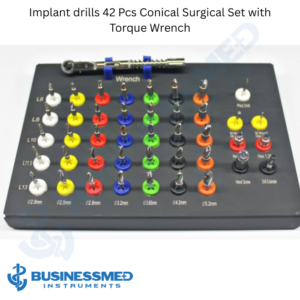 Implant drills 42 Pcs Conical Surgical Set with Torque Wrench
