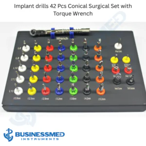 Implant drills 42 Pcs Conical Surgical Set with Torque Wrench